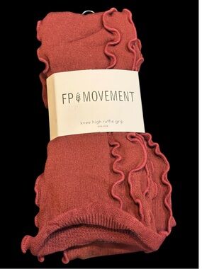 Free People Knee High Ruffle Grip Socks NWT